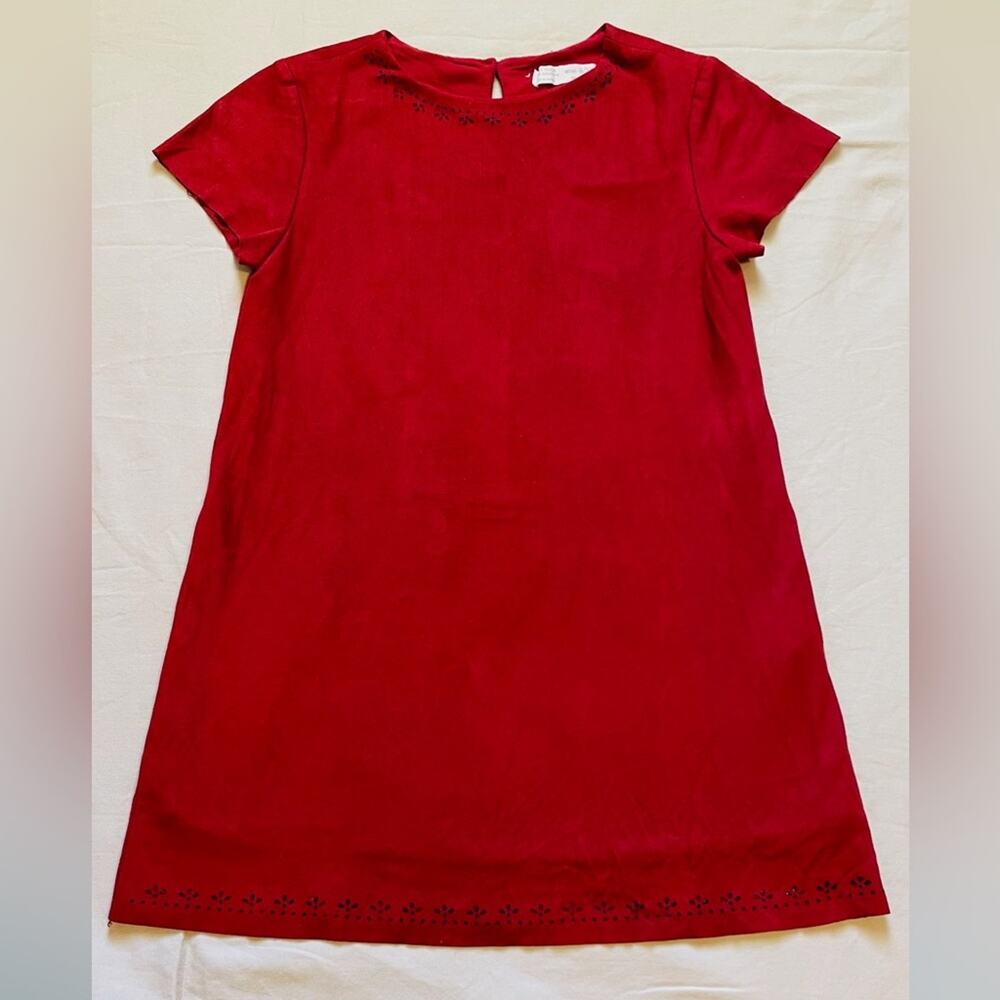 Zara Girls Rust Suede Short Sleeved Dress Size 9/10